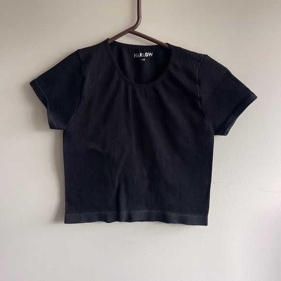 Harlow Black Ribbed Women's Top Large - Picture 1 of 2
